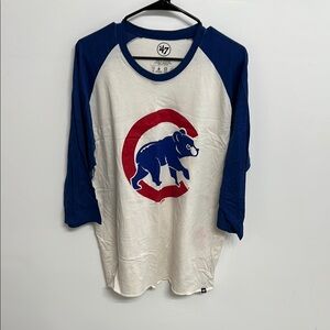 47 Brand Blue and White Raglan Tee